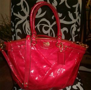 Authentic Red Patent Leather Coach Bag
